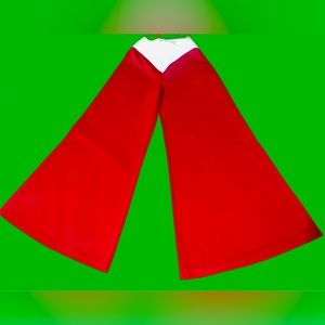 70s Vintage Flare Elephant Bell Bottoms Pants Burgundy XS High Waisted